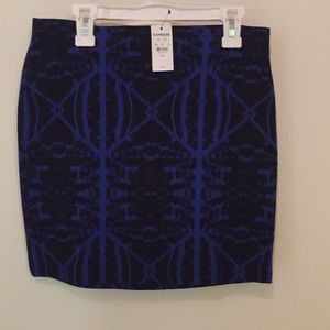 Blue/Black Body Con Skirt from Express Size Small